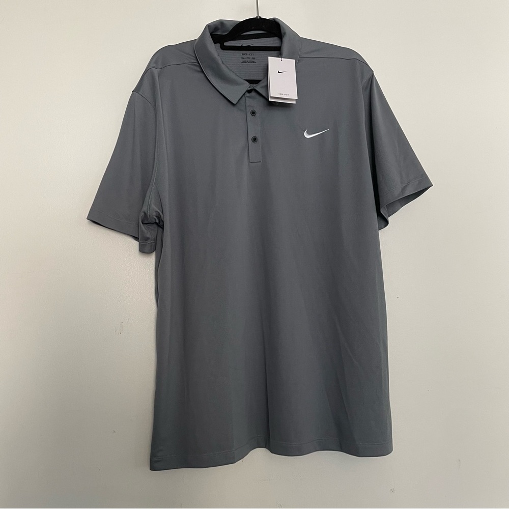 Men's Nike Football Polo Shirt Cool Grey Size XXL